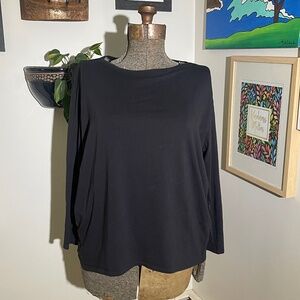 Lululemon Back in Action Black Long Sleeve Relaxed Fit Top Size Large